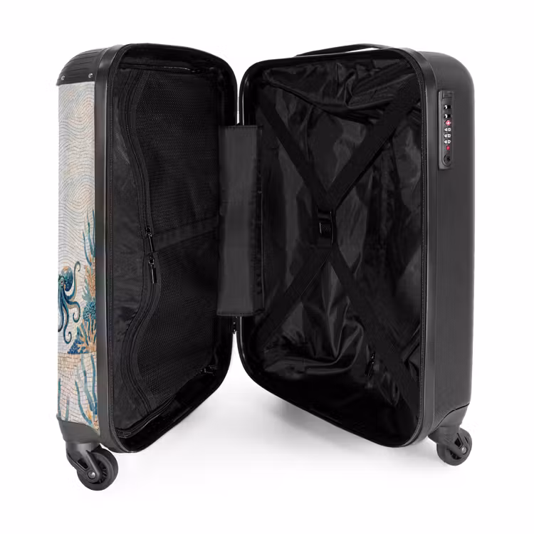 Koffer - Dieren - Onderwater - Natuur - Mozaïek - Blauw - Dieren - Onderwater - Natuur - Mozaïek - Blauw NBS - Handbagage koffer - Volwassenen Unisex middel