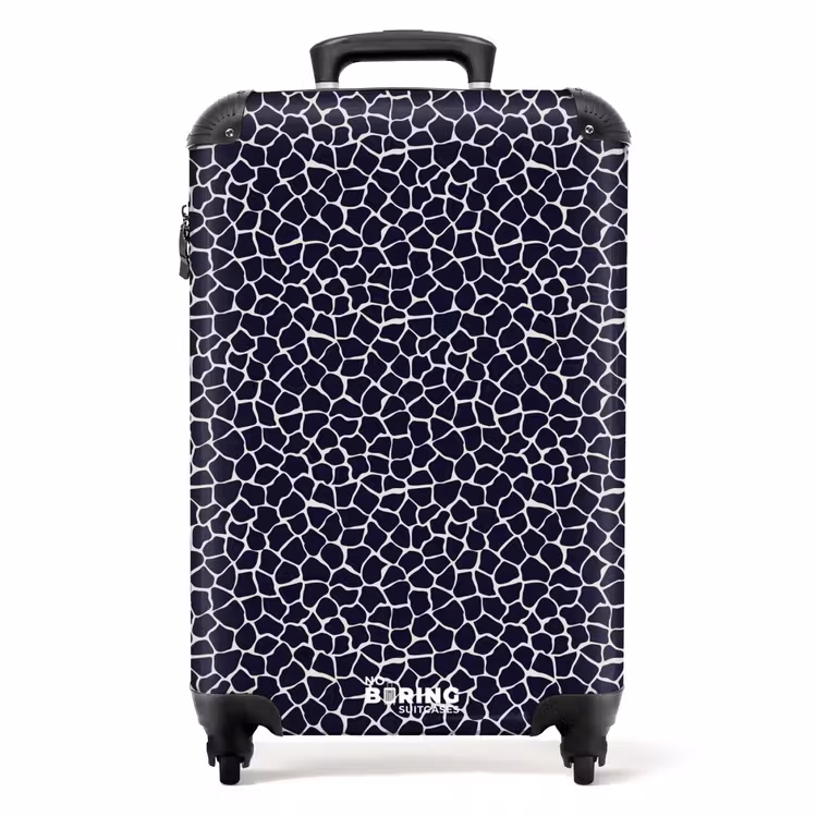 Dieren print giraf blauw NBS - Handbagage koffer - Kinderen Unisex middel -productfoto_recht