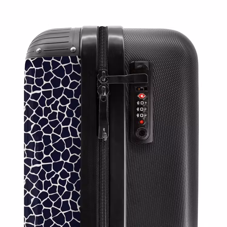 Dieren print giraf blauw NBS - Handbagage koffer - Kinderen Unisex middel -slot