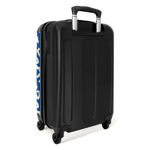 Dierenprints - Panterprint koffer in blauw en wit NBS - Handbagage koffer - Unisex middel -achterkant