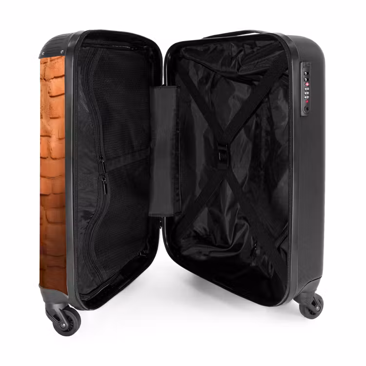 Dino met brede lach in bakstenen muur NBS - Handbagage koffer - Kinderen Unisex middel -binnenkant