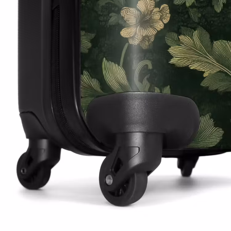 Koffer - Donker - Groen - Goud - Botanisch - Donker - Groen - Goud - Botanisch NBS - Handbagage koffer - Volwassenen Unisex middel