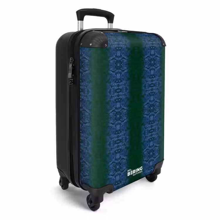 Donkerblauw slangenhuid met symmetrische schubstructuur NBS - Handbagage koffer - Volwassenen Unisex middel -productfoto_3d