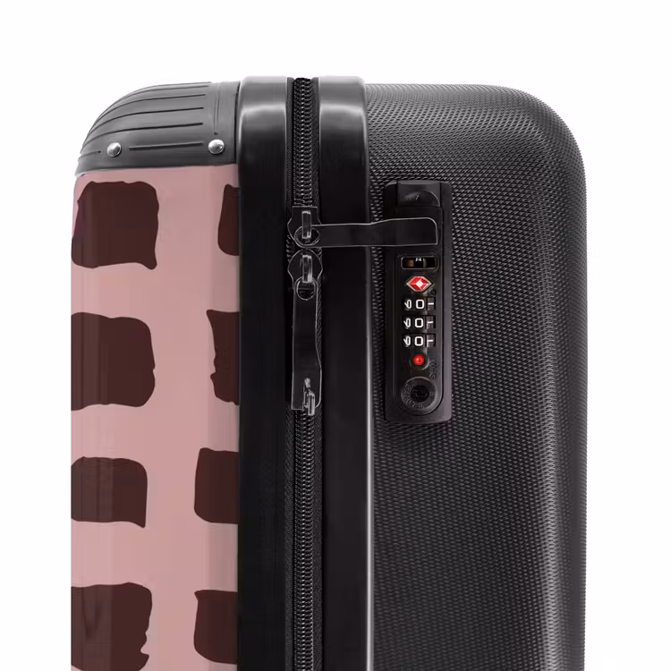 Donkerbruine blokvormen op oudroze achtergrond NBS - Handbagage koffer - Kinderen Unisex middel -slot