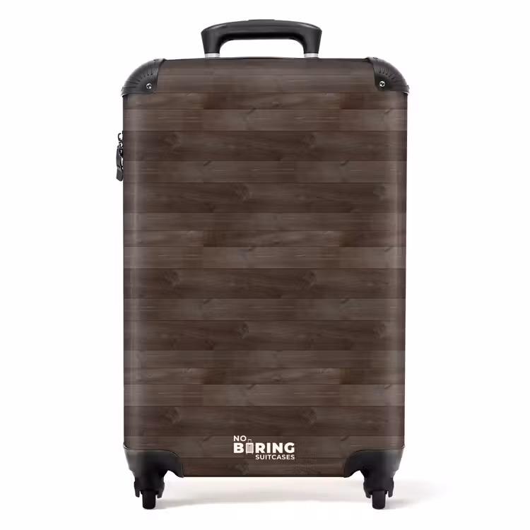 Donkere houtstructuur NBS - Handbagage koffer - Volwassenen Unisex middel -productfoto_recht