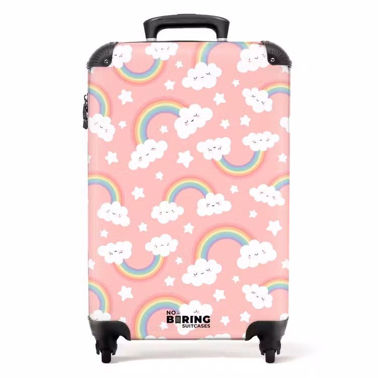 Dromerige regenbooghemel NBS - Handbagage koffer - Unisex middel -productfoto_recht