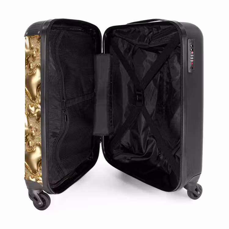 Druppels - Organisch - Goud NBS - Handbagage koffer - Volwassenen Unisex middel -binnenkant