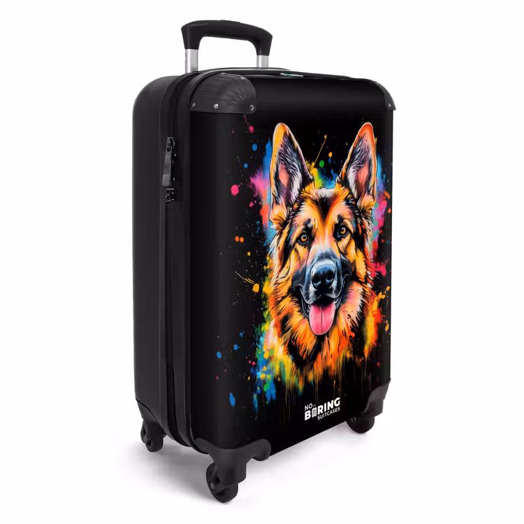 Duitse Herdershond met graffiti NBS - Handbagage koffer - Unisex middel -productfoto_3d