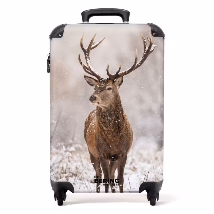 Koffer - Edelhert - Bos - Sneeuw - Winter - Majestueus - Edelhert - Bos - Sneeuw - Winter - Majestueus NBS - Handbagage koffer - Volwassenen Unisex middel