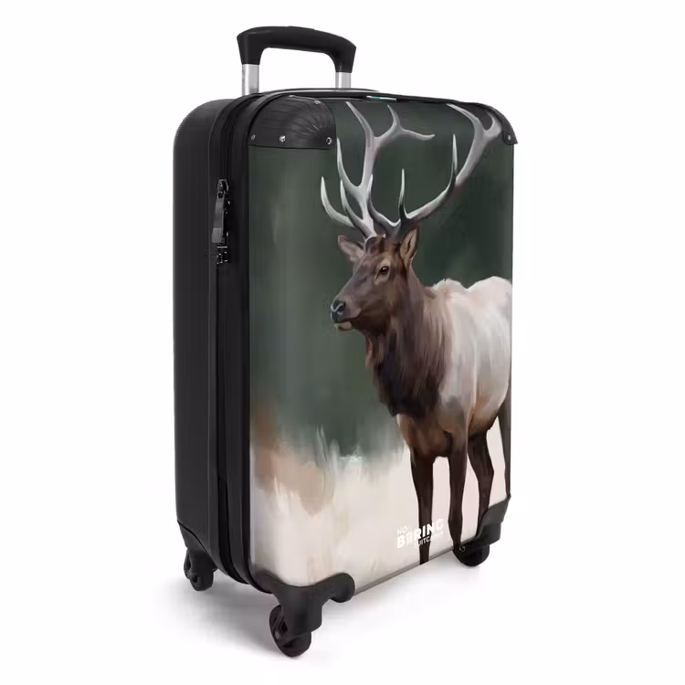 Koffer - Edelhert - Gewei - Schildering - Rustiek - Edelhert - Gewei - Schildering - Rustiek NBS - Handbagage koffer - Volwassenen Unisex middel
