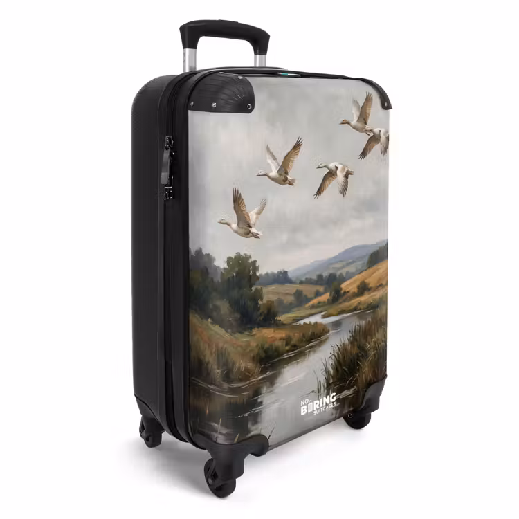 Koffer - Eenden - Rivier - Landschap - Vlucht - Nostalgisch - Eenden - Rivier - Landschap - Vlucht - Nostalgisch NBS - Handbagage koffer - Volwassenen Unisex middel