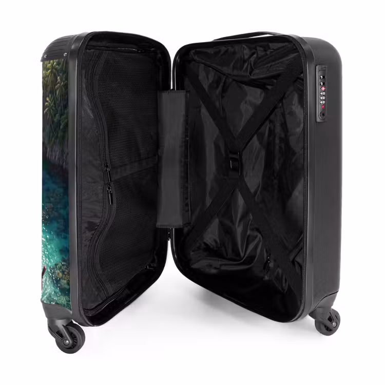 Koffer - Eiland - Tropisch - Water - Palmbomen - Natuur - Eiland - Tropisch - Water - Palmbomen - Natuur NBS - Handbagage koffer - Volwassenen Unisex middel