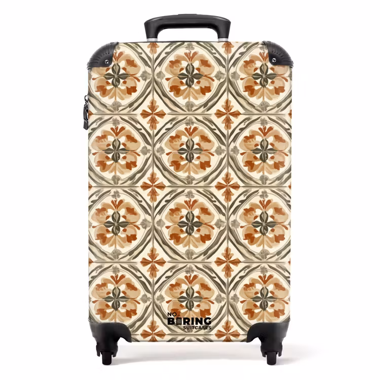 Elegant - Antiek - Kleurrijk NBS - Handbagage koffer - Volwassenen Unisex middel -productfoto_recht