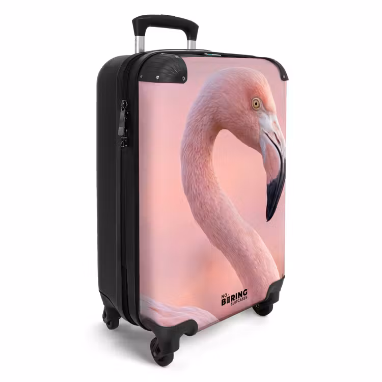 Koffer - Flamingo - Portret - Roze - Flamingo - Portret - Roze NBS - Handbagage koffer - Volwassenen Unisex middel