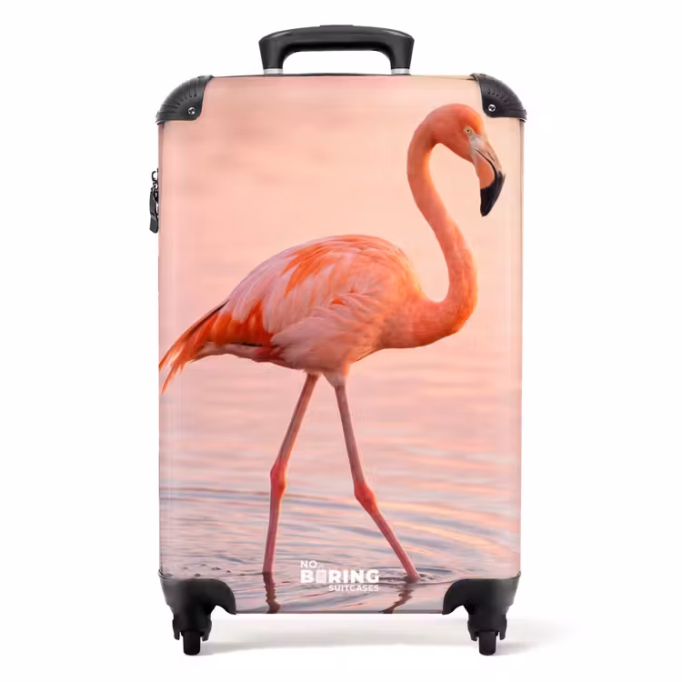 Koffer - Flamingo - Water - Roze - Flamingo - Water - Roze NBS - Handbagage koffer - Volwassenen Unisex middel