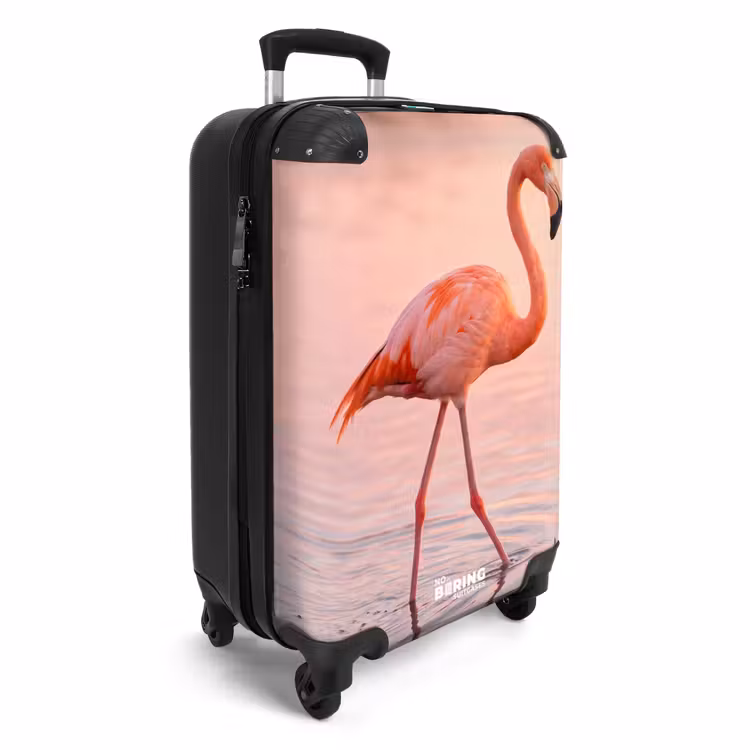Koffer - Flamingo - Water - Roze - Flamingo - Water - Roze NBS - Handbagage koffer - Volwassenen Unisex middel