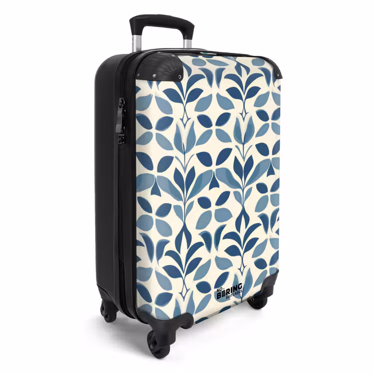 Flora - Modern - Blauw NBS - Handbagage koffer - Volwassenen Unisex middel -productfoto_3d