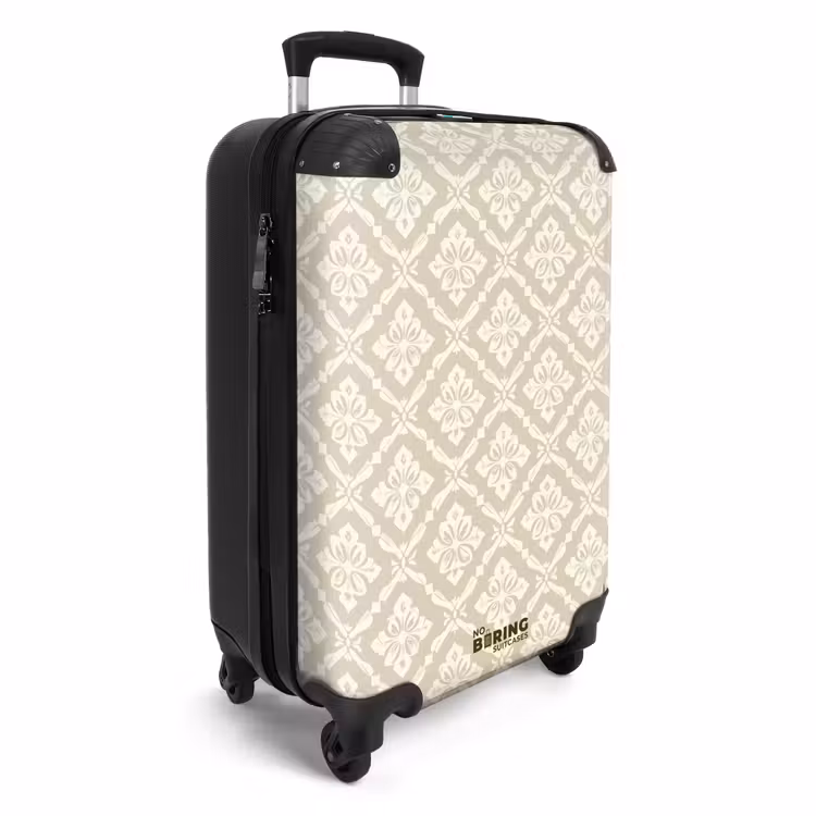 Floraal - Ornament - Beige NBS - Handbagage koffer - Volwassenen Unisex middel -productfoto_3d