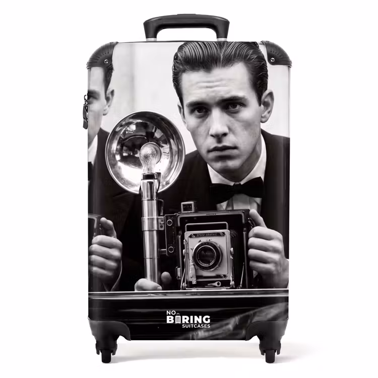 Koffer - Fotograaf - Camera - Vintage - Journalistiek - Zwart-wit - Fotograaf - Camera - Vintage - Journalistiek - Zwart-wit NBS - Handbagage koffer - Volwassenen Unisex middel
