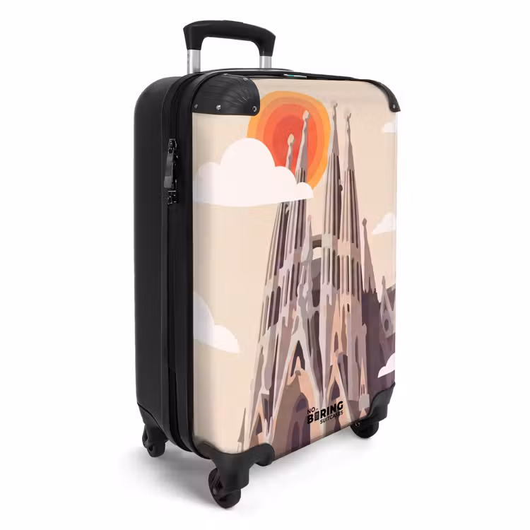 Koffer - Gebouw - Torens - Architectuur - Abstract - Zonsondergang - Gebouw - Torens - Architectuur - Abstract - Zonsondergang NBS - Handbagage koffer - Volwassenen Unisex middel