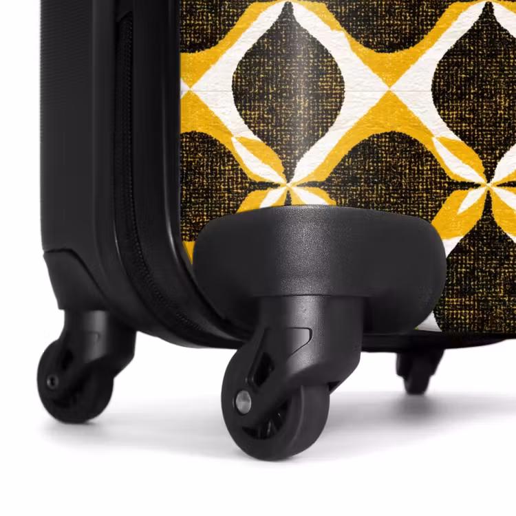 Koffer - Geel - Zwart - Geometrisch - Retro - Textuur - Geel - Zwart - Geometrisch - Retro - Textuur NBS - Handbagage koffer - Volwassenen Unisex middel