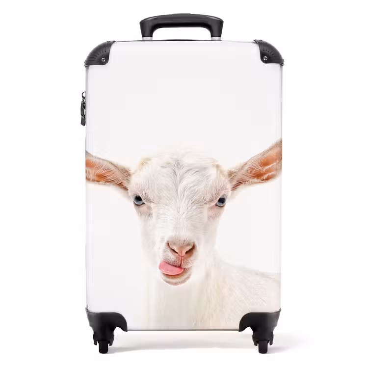 Geit die z'n Tong Uitsteekt NBS - Handbagage koffer - Unisex middel -productfoto_recht