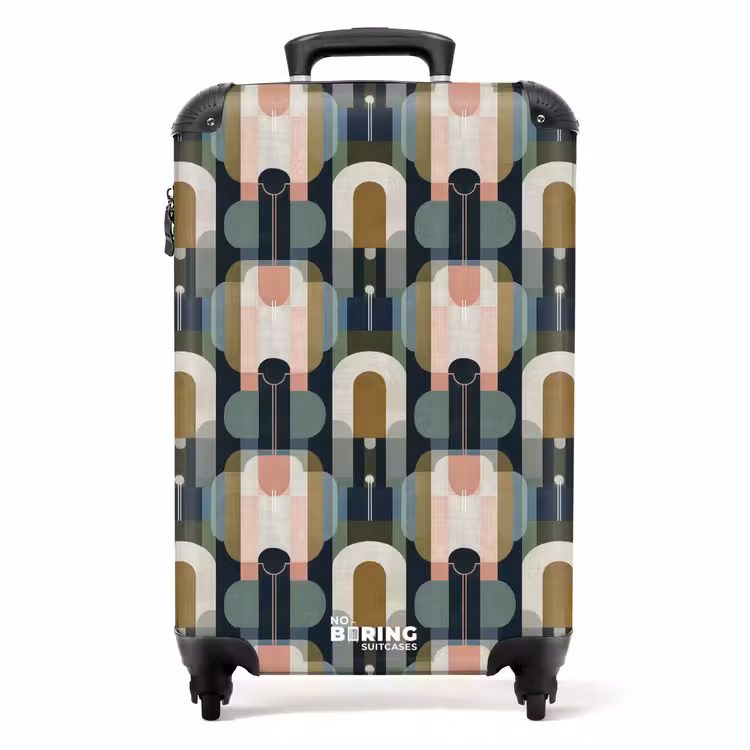 Koffer - Geografisch - Modern - Kleurrijk - Geografisch - Modern - Kleurrijk NBS - Handbagage koffer - Volwassenen Unisex middel