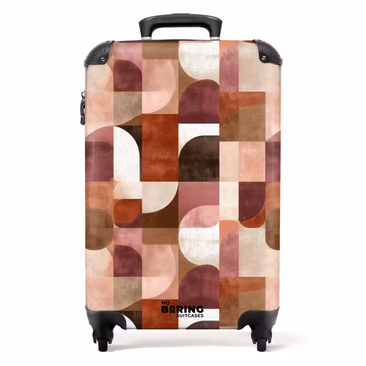 Geometrie - Modern - Retro NBS - Handbagage koffer - Volwassenen Unisex middel -productfoto_recht