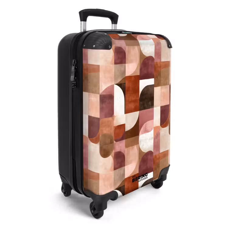 Geometrie - Modern - Retro NBS - Handbagage koffer - Volwassenen Unisex middel -productfoto_3d
