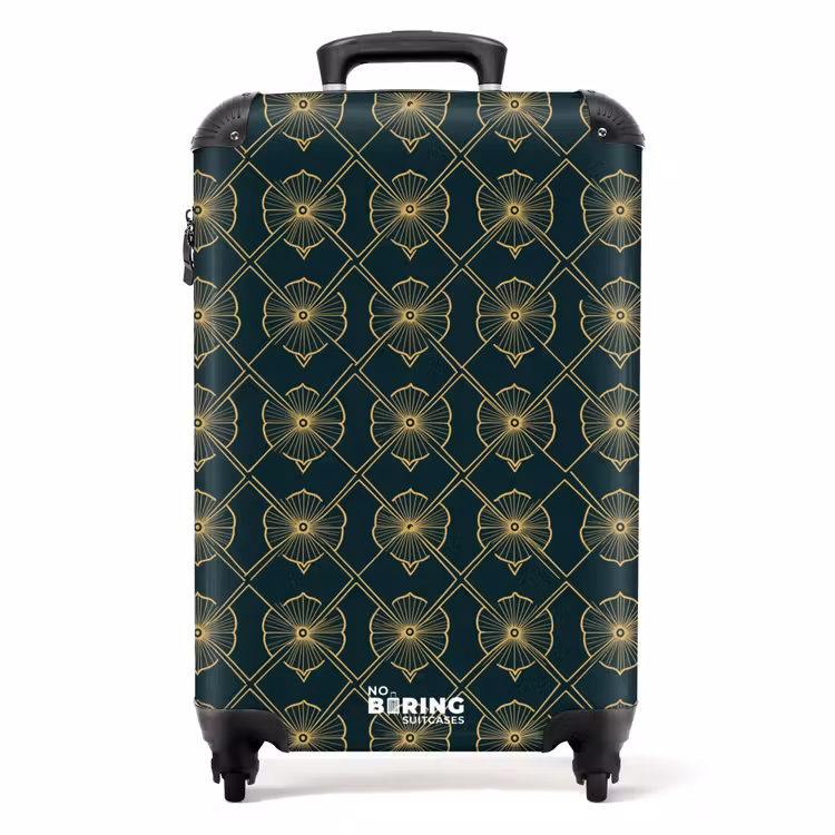 Koffer - Geometrisch - Elegant - Groen - Geometrisch - Elegant - Groen NBS - Handbagage koffer - Volwassenen Unisex middel