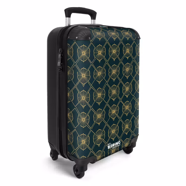 Koffer - Geometrisch - Elegant - Groen - Geometrisch - Elegant - Groen NBS - Handbagage koffer - Volwassenen Unisex middel