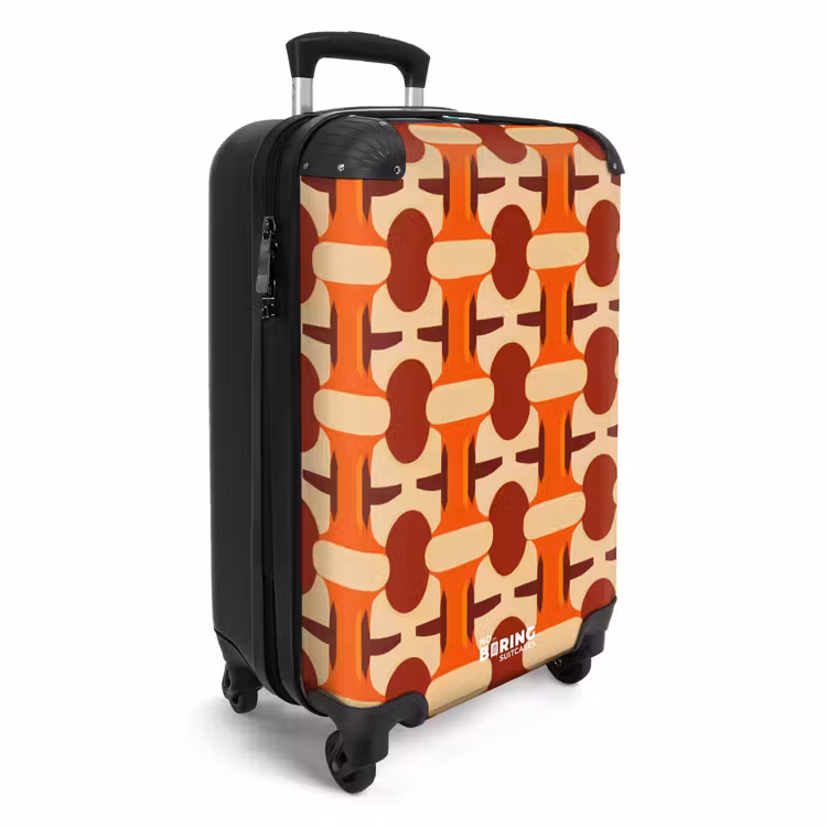 Geometrisch - Retro - Oranje NBS - Handbagage koffer - Volwassenen Unisex middel -productfoto_3d