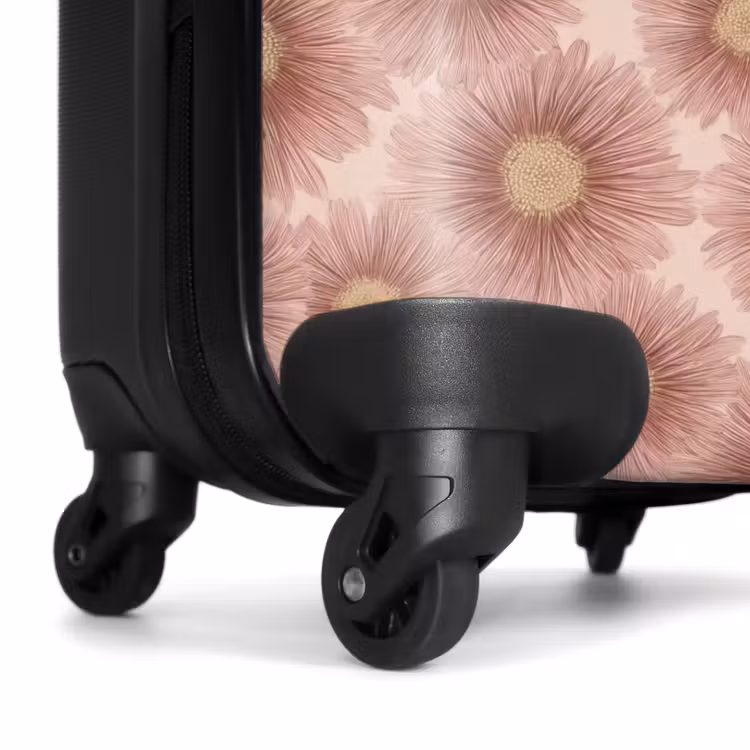 Gerbera - Bloemen - Roze NBS - Handbagage koffer - Volwassenen Unisex middel -wiel