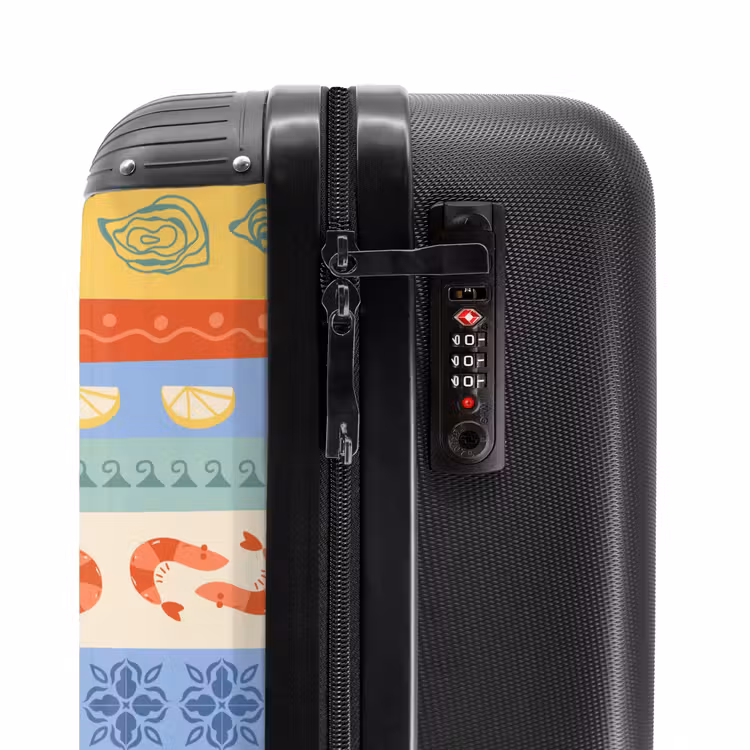 Gestreepte illustraties kleurrijk NBS - Handbagage koffer - Volwassenen Unisex middel -slot