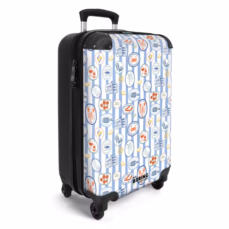 Gestreepte zomer print kleurrijk NBS - Handbagage koffer - Volwassenen Unisex middel -productfoto_3d