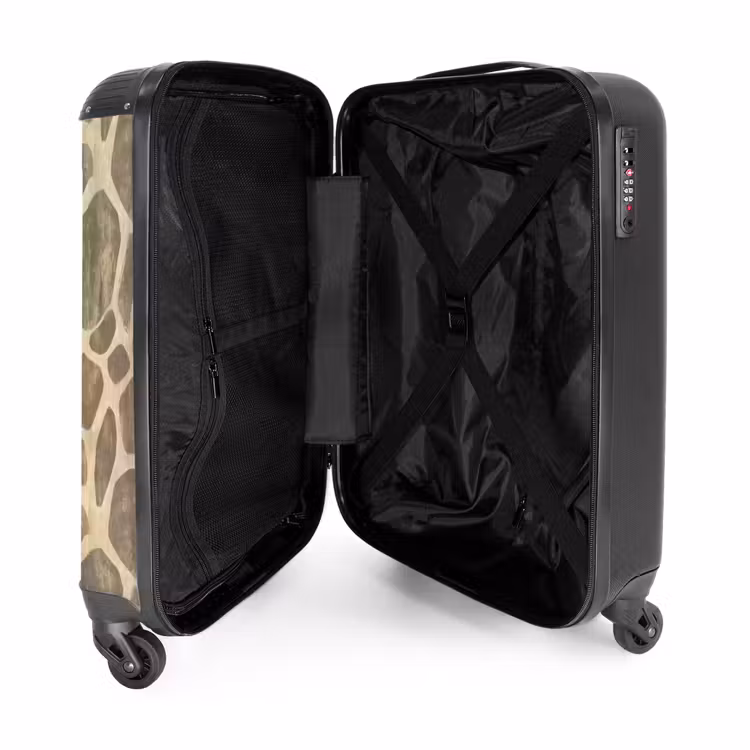 Giraf - Klassiek - Bruin NBS - Handbagage koffer - Volwassenen Unisex middel -binnenkant
