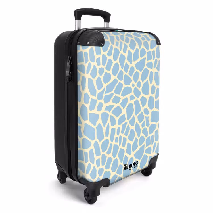 Giraf - Modern - Blauw NBS - Handbagage koffer - Volwassenen Unisex middel -productfoto_3d