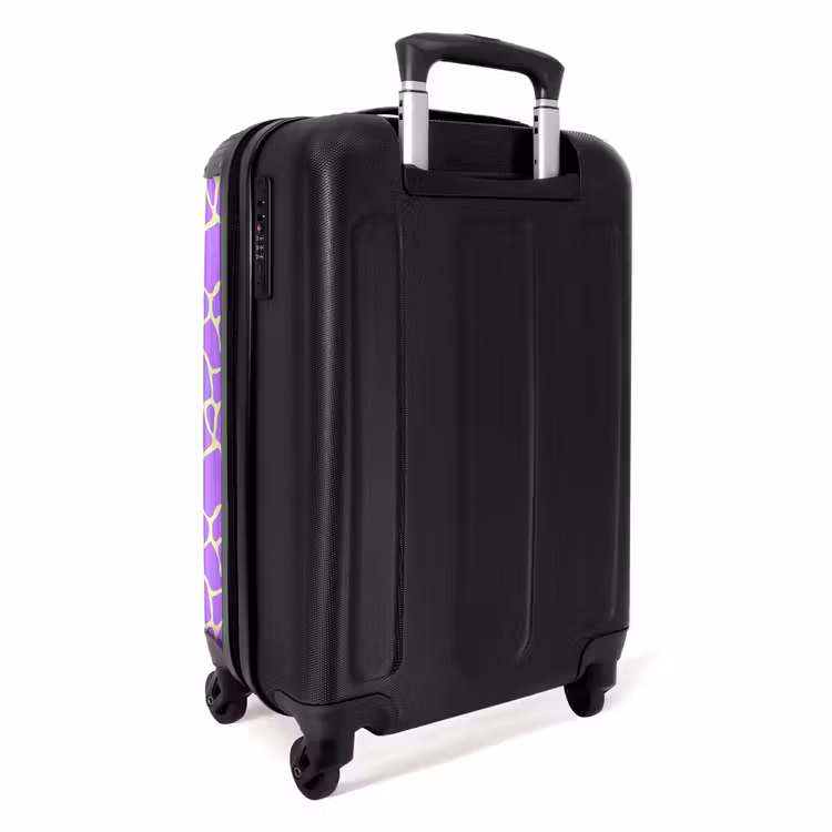 Giraffeprint in lavendel NBS - Handbagage koffer - Volwassenen Unisex middel -achterkant