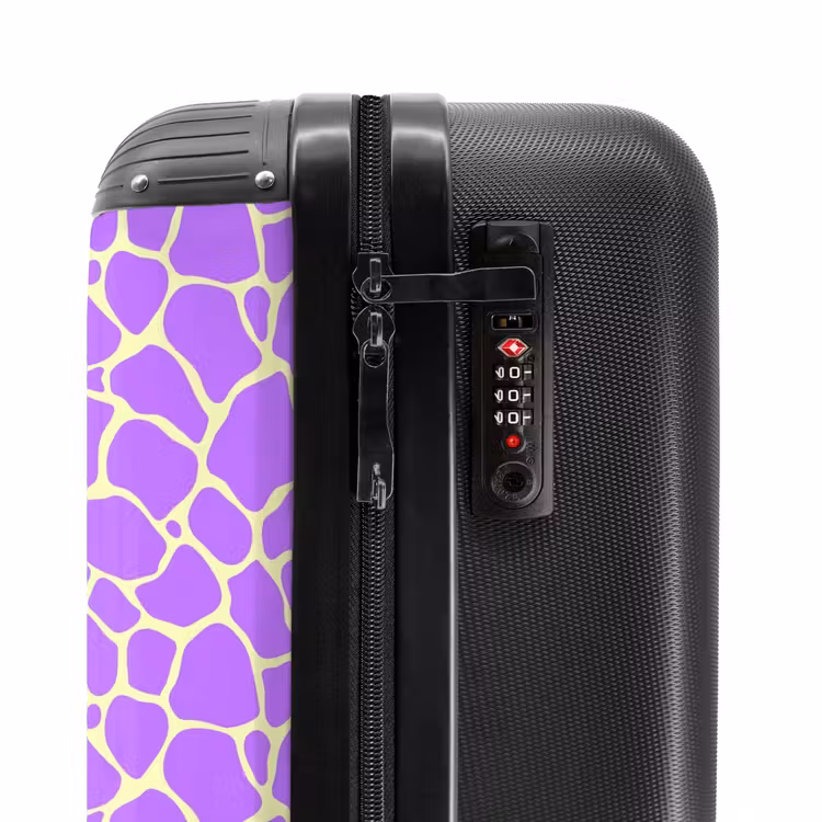 Giraffeprint in lavendel NBS - Handbagage koffer - Volwassenen Unisex middel -slot