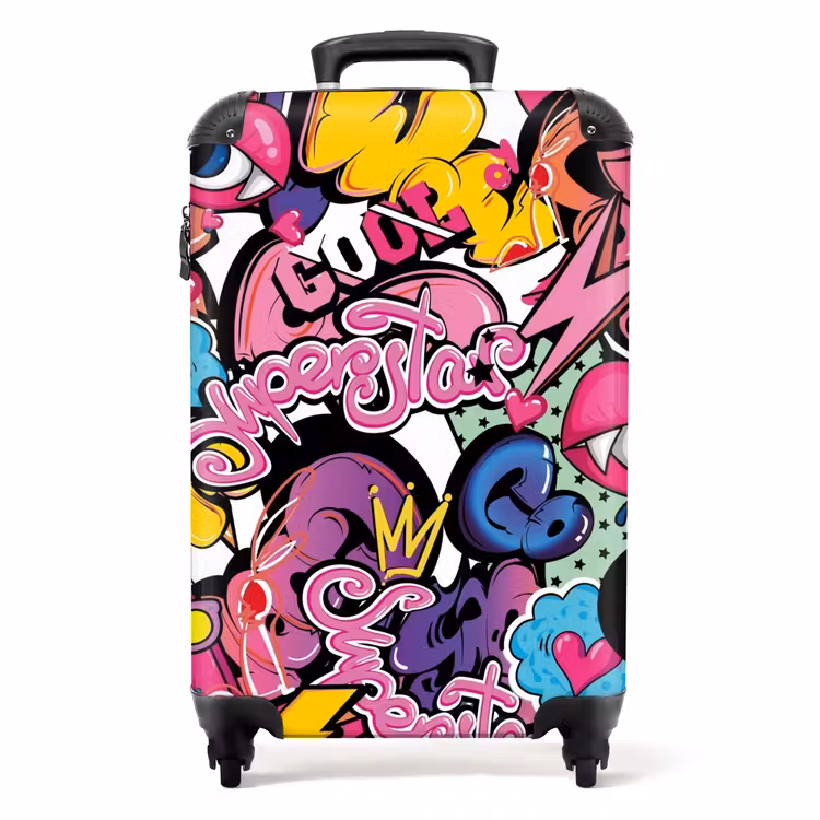 Girly graffiti NBS - Handbagage koffer - Unisex middel -productfoto_recht