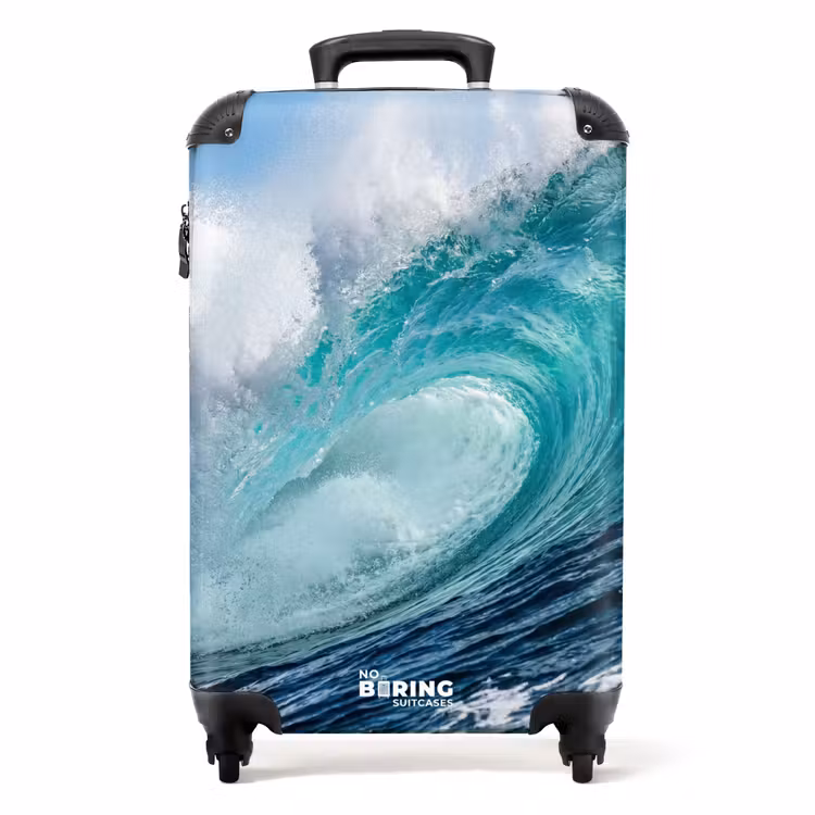 Koffer - Golf - Oceaan - Water - Dynamisch - Blauw - Golf - Oceaan - Water - Dynamisch - Blauw NBS - Handbagage koffer - Volwassenen Unisex middel