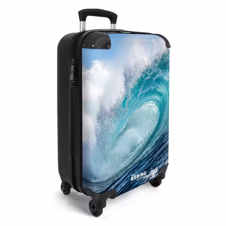Koffer - Golf - Oceaan - Water - Dynamisch - Blauw - Golf - Oceaan - Water - Dynamisch - Blauw NBS - Handbagage koffer - Volwassenen Unisex middel
