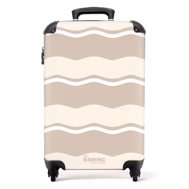 Golven in crème tinten NBS - Handbagage koffer - Unisex middel -productfoto_recht