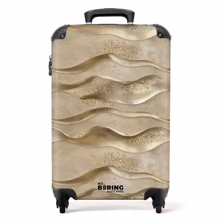 Golven - Patroon - Goud NBS - Handbagage koffer - Volwassenen Unisex middel -productfoto_recht