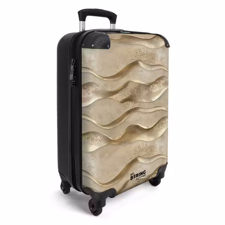 Golven - Patroon - Goud NBS - Handbagage koffer - Volwassenen Unisex middel -productfoto_3d