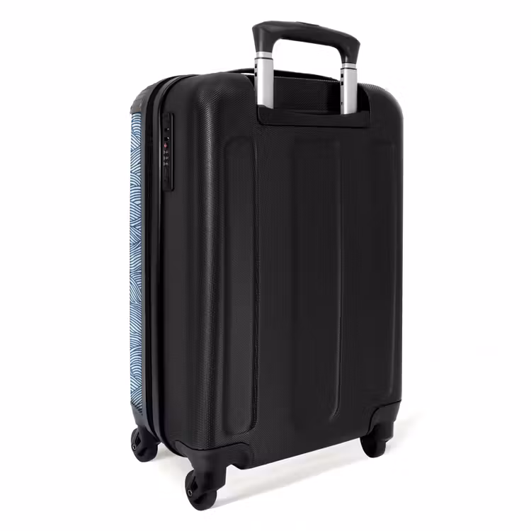 Golven - Ritmisch - Blauw NBS - Handbagage koffer - Volwassenen Unisex middel -achterkant
