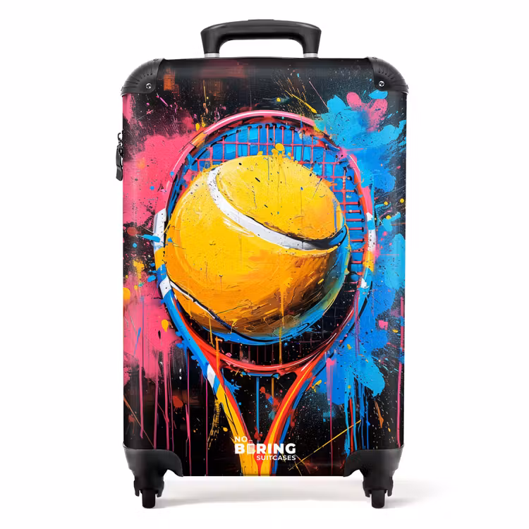 Graffiti tennis racket met bal NBS - Handbagage koffer - Unisex middel -productfoto_recht