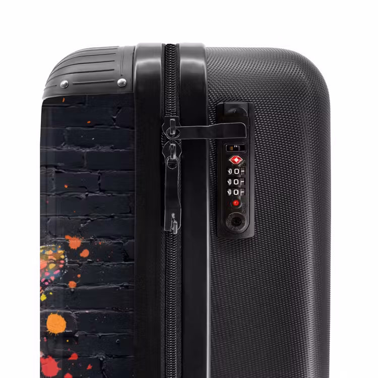 Graffiti vlinder met felle kleuren NBS - Handbagage koffer - Unisex middel -slot