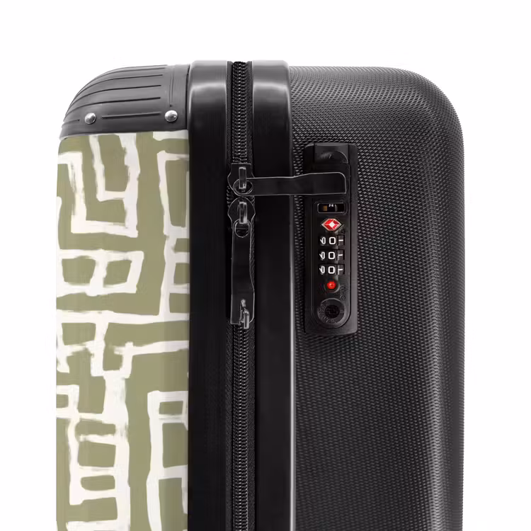 Grafisch - Patroon - Groen NBS - Handbagage koffer - Volwassenen Unisex middel -slot