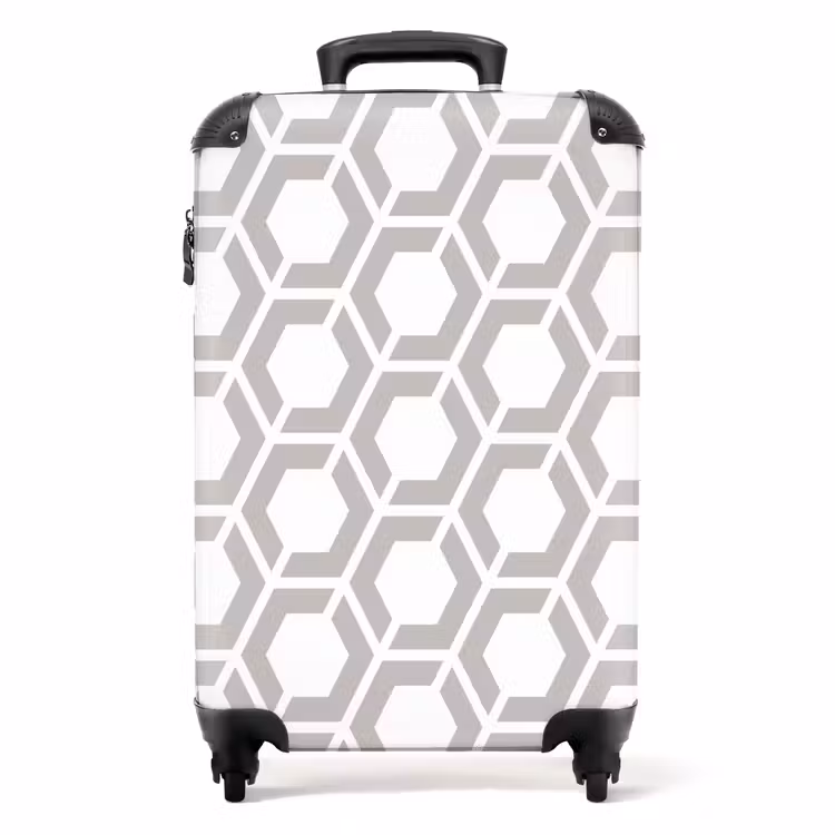 Grafisch - Patroon - Modern - Hexagon NBS - Handbagage koffer - Kinderen Unisex middel 644 -productfoto_recht